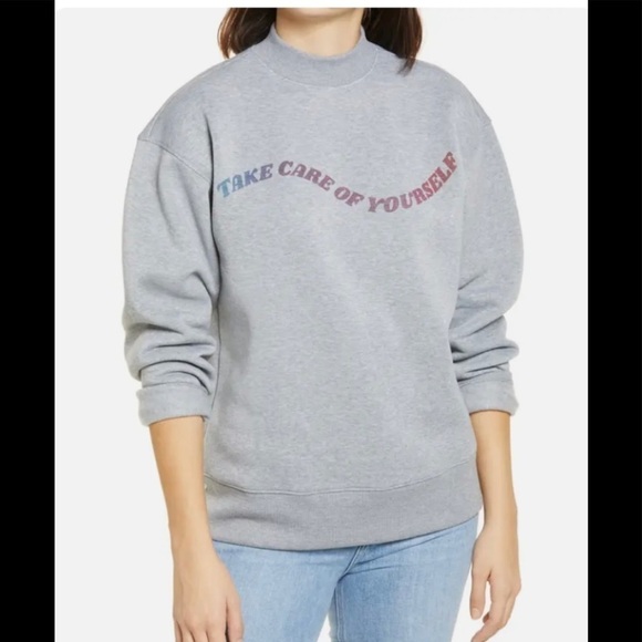 BP Take Care Of Yourself Mock Neck Sweatshirt - Picture 1 of 8